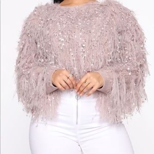 Fluffy mauve sweater